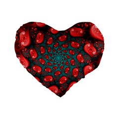 Fractal Red Spiral Abstract Art Standard 16  Premium Heart Shape Cushions from ArtsNow.com Front