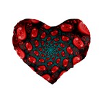 Fractal Red Spiral Abstract Art Standard 16  Premium Heart Shape Cushions