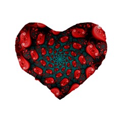 Fractal Red Spiral Abstract Art Standard 16  Premium Heart Shape Cushions from ArtsNow.com Back