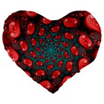 Fractal Red Spiral Abstract Art Large 19  Premium Heart Shape Cushions