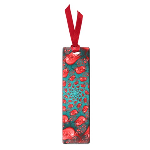 Fractal Red Spiral Abstract Art Small Book Marks from ArtsNow.com Front