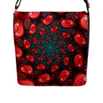 Fractal Red Spiral Abstract Art Flap Closure Messenger Bag (L)