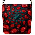 Fractal Red Spiral Abstract Art Flap Closure Messenger Bag (S)