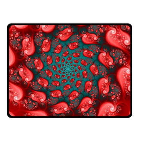 Fractal Red Spiral Abstract Art Two Sides Fleece Blanket (Small) from ArtsNow.com 45 x34  Blanket Front