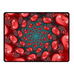Fractal Red Spiral Abstract Art Two Sides Fleece Blanket (Small) from ArtsNow.com 45 x34  Blanket Back
