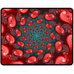 Fractal Red Spiral Abstract Art Two Sides Fleece Blanket (Medium)