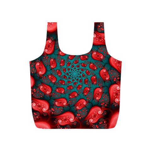 Fractal Red Spiral Abstract Art Full Print Recycle Bag (S) from ArtsNow.com Back