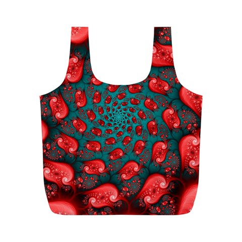 Fractal Red Spiral Abstract Art Full Print Recycle Bag (M) from ArtsNow.com Front