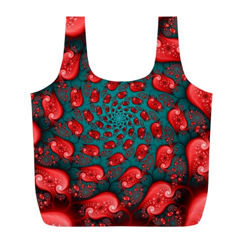 Fractal Red Spiral Abstract Art Full Print Recycle Bag (L) from ArtsNow.com Front