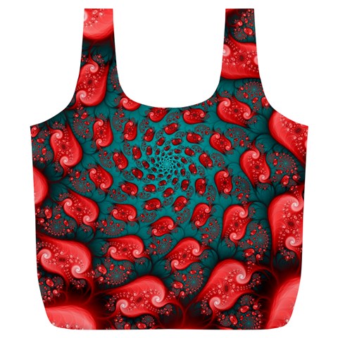 Fractal Red Spiral Abstract Art Full Print Recycle Bag (XL) from ArtsNow.com Front