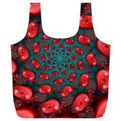 Fractal Red Spiral Abstract Art Full Print Recycle Bag (XL) from ArtsNow.com Back