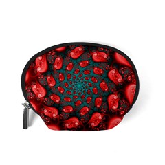 Fractal Red Spiral Abstract Art Accessory Pouch (Small) from ArtsNow.com Back