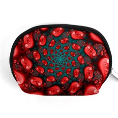 Fractal Red Spiral Abstract Art Accessory Pouch (Medium) from ArtsNow.com Front