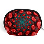 Fractal Red Spiral Abstract Art Accessory Pouch (Medium)