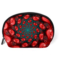 Fractal Red Spiral Abstract Art Accessory Pouch (Large) from ArtsNow.com Back