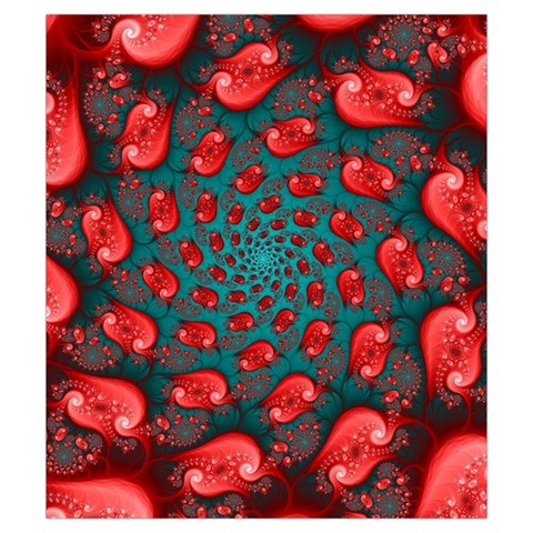 Fractal Red Spiral Abstract Art Drawstring Pouch (Small) from ArtsNow.com Back