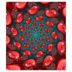 Fractal Red Spiral Abstract Art Drawstring Pouch (Small) from ArtsNow.com Back