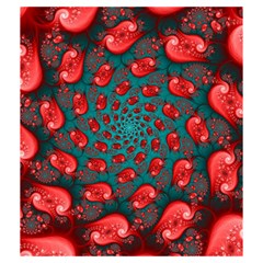 Fractal Red Spiral Abstract Art Drawstring Pouch (Medium) from ArtsNow.com Front