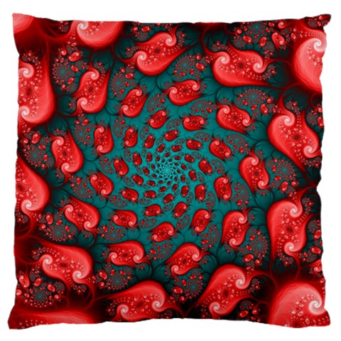 Fractal Red Spiral Abstract Art Large Premium Plush Fleece Cushion Case (One Side) from ArtsNow.com Front