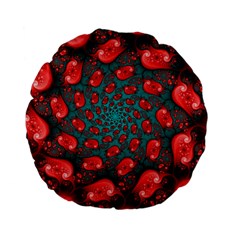 Fractal Red Spiral Abstract Art Standard 15  Premium Flano Round Cushions from ArtsNow.com Front