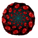 Fractal Red Spiral Abstract Art Large 18  Premium Flano Round Cushions