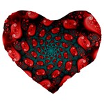 Fractal Red Spiral Abstract Art Large 19  Premium Flano Heart Shape Cushions