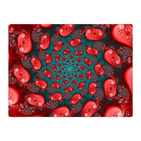 Fractal Red Spiral Abstract Art Two Sides Premium Plush Fleece Blanket (Mini) from ArtsNow.com 35 x27  Blanket Front