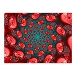 Fractal Red Spiral Abstract Art Two Sides Premium Plush Fleece Blanket (Mini)