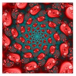 Fractal Red Spiral Abstract Art Square Satin Scarf (36  x 36 )