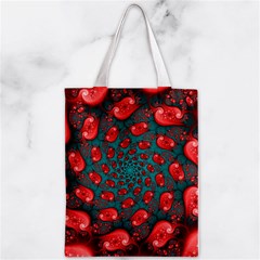 Fractal Red Spiral Abstract Art Zipper Classic Tote Bag from ArtsNow.com Back
