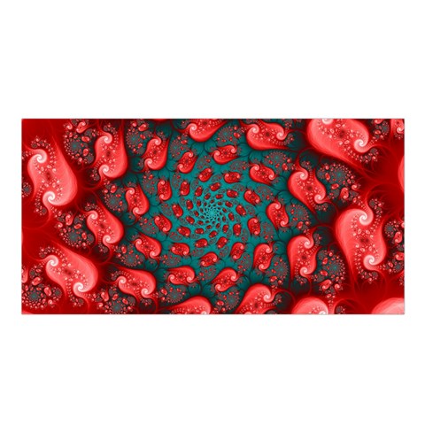 Fractal Red Spiral Abstract Art Satin Shawl 45  x 80  from ArtsNow.com Front