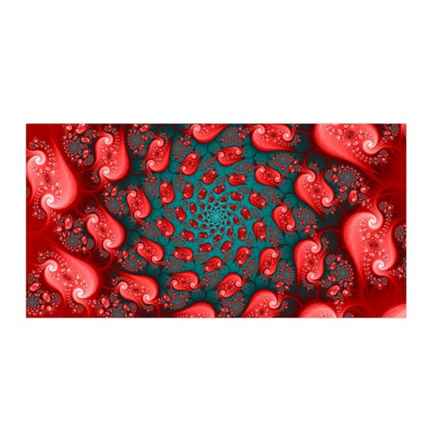 Fractal Red Spiral Abstract Art Satin Wrap 35  x 70  from ArtsNow.com Front
