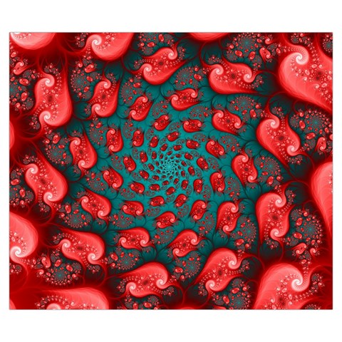 Fractal Red Spiral Abstract Art Zipper Large Tote Bag from ArtsNow.com Back
