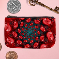 Fractal Red Spiral Abstract Art Large Coin Purse from ArtsNow.com Front