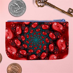 Fractal Red Spiral Abstract Art Large Coin Purse from ArtsNow.com Back