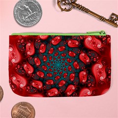 Fractal Red Spiral Abstract Art Large Coin Purse from ArtsNow.com Back