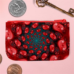 Fractal Red Spiral Abstract Art Large Coin Purse from ArtsNow.com Back