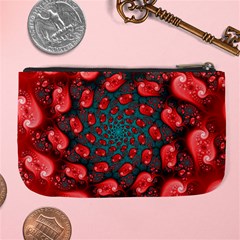 Fractal Red Spiral Abstract Art Large Coin Purse from ArtsNow.com Back