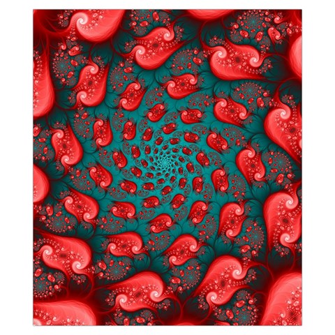 Fractal Red Spiral Abstract Art Drawstring Pouch (XS) from ArtsNow.com Back