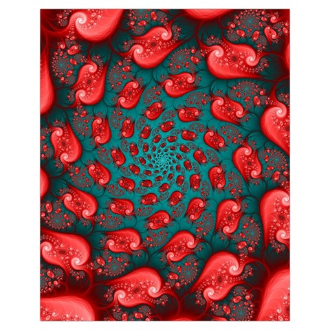 Fractal Red Spiral Abstract Art Drawstring Pouch (XL) from ArtsNow.com Back