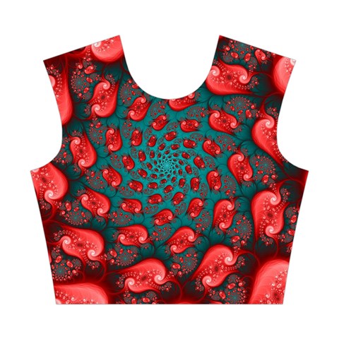 Fractal Red Spiral Abstract Art Cotton Crop Top from ArtsNow.com Front