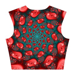 Fractal Red Spiral Abstract Art Cotton Crop Top from ArtsNow.com Back