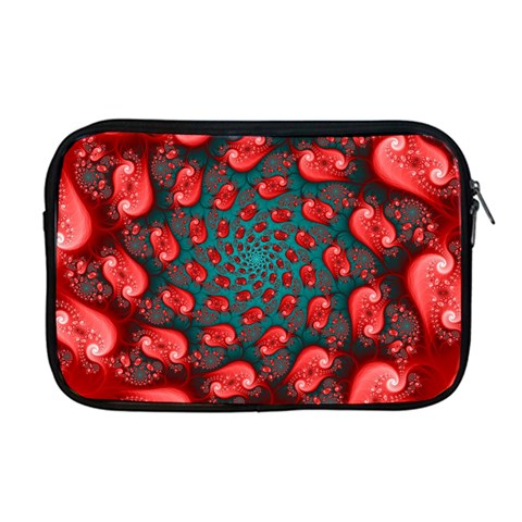 Fractal Red Spiral Abstract Art Apple MacBook Pro 17  Zipper Case from ArtsNow.com Front