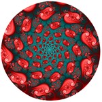 Fractal Red Spiral Abstract Art Wooden Bottle Opener (Round)