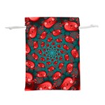 Fractal Red Spiral Abstract Art Lightweight Drawstring Pouch (M)