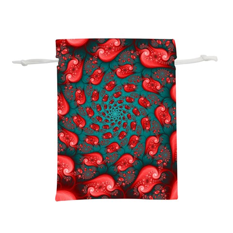 Fractal Red Spiral Abstract Art Lightweight Drawstring Pouch (L) from ArtsNow.com Front