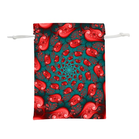 Fractal Red Spiral Abstract Art Lightweight Drawstring Pouch (L) from ArtsNow.com Back