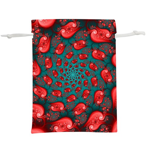 Fractal Red Spiral Abstract Art Lightweight Drawstring Pouch (XL) from ArtsNow.com Front