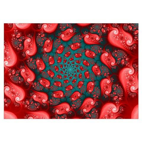 Fractal Red Spiral Abstract Art Wristlet Pouch Bag (Small) from ArtsNow.com Belt Loop