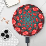 Fractal Red Spiral Abstract Art Wireless Fast Charger(White)